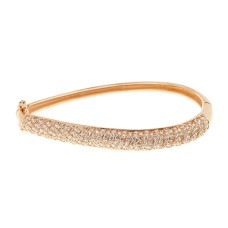 WAVE BANGLE WITH CUBIC ZIRCONIA PAVÉ