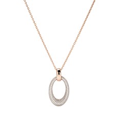 SPARKLING OVAL PENDANT NECKLACE