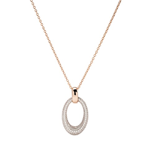 SPARKLING OVAL PENDANT NECKLACE