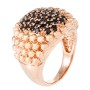 Beaded Ring With Black Cubic Zirconia